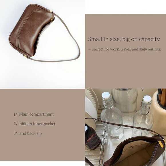 Saddle Crossbody Bags for Women Boho Vegan Leather Shoulder Purse, Lightweight L - Picture 6 of 7